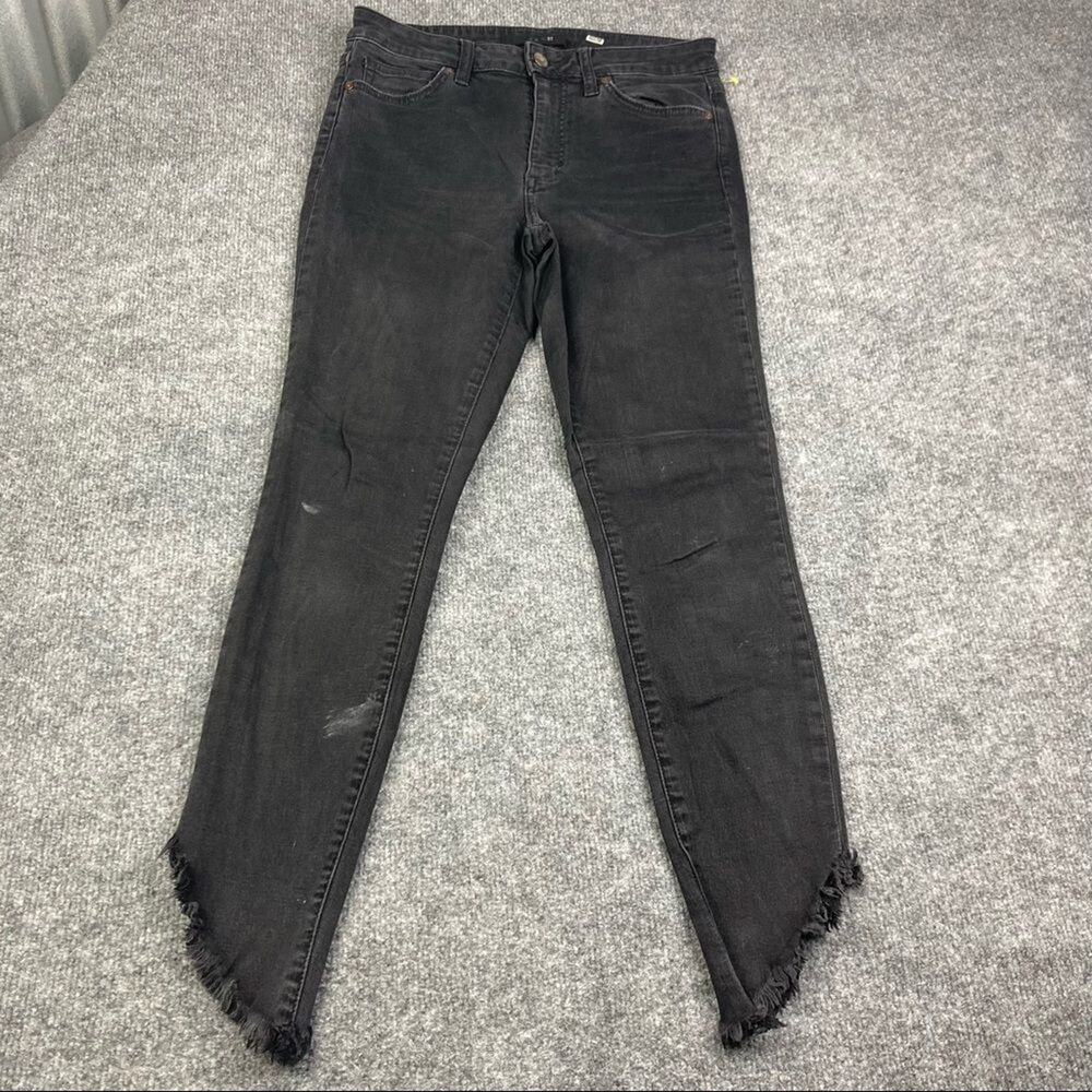 Joe's Jeans Skinny Jeans Womens Size 27 Black Frayed Step Hem Distressed Stained